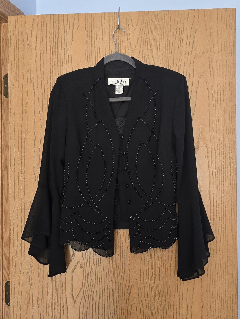 JR Nights Black Beaded Evening Jacket